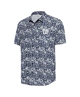 Antigua Men's Navy Washington Nationals Resort Button-Up Shirt