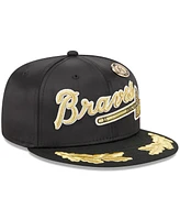 New Era Men's Black Atlanta Braves 2025 59FIFTY Day Gold Leaf Fitted Hat