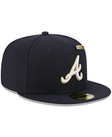 New Era Men's Navy Atlanta Braves 2025 59FIFTY Day Fitted with Pins Hat