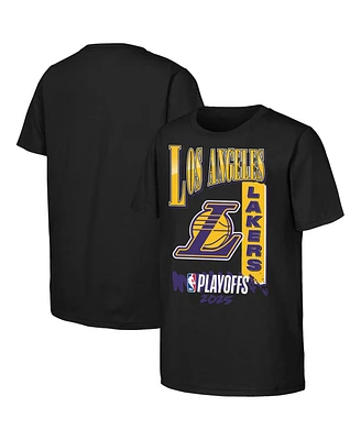 Outerstuff Big Boys and Girls Black Los Angeles Lakers 2025 Nba Playoffs Hype T-Shirt