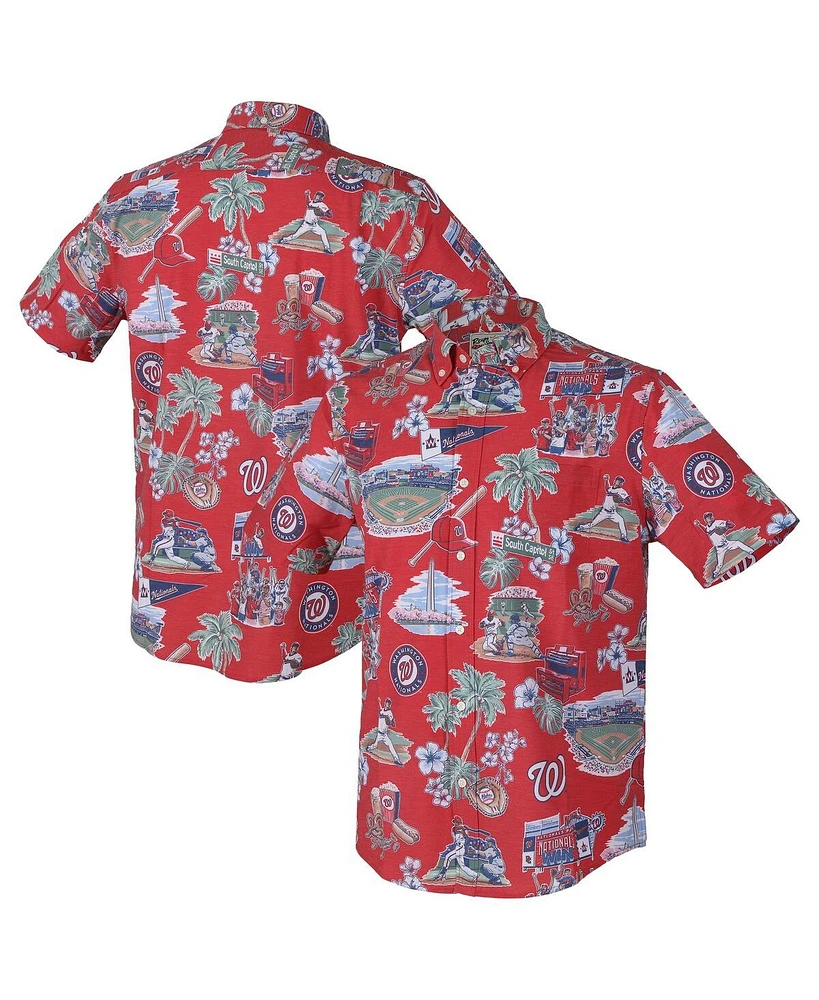 Reyn Spooner Men's Red Washington Nationals Scenic Tri-Blend Button-Down Shirt