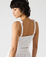 Steve Madden Women's Embroidered Tie-Shoulder Top
