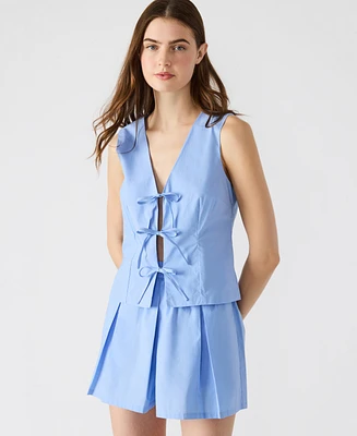 Steve Madden Women's Aliza Sleeveless Tie-Front Top