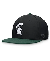 Top of the World Men's Black/Green Michigan State Spartans Rally Two-Tone Fitted Hat