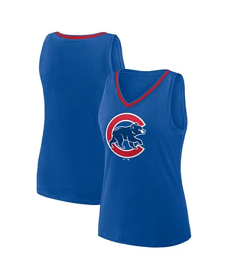 Logo Athletic Women's Royal Chicago Cubs Stellar Win V-Neck Tank Top
