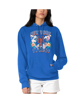 G-iii 4Her by Carl Banks Women's Royal New York Mets Flowers Graphic Pullover Hoodie