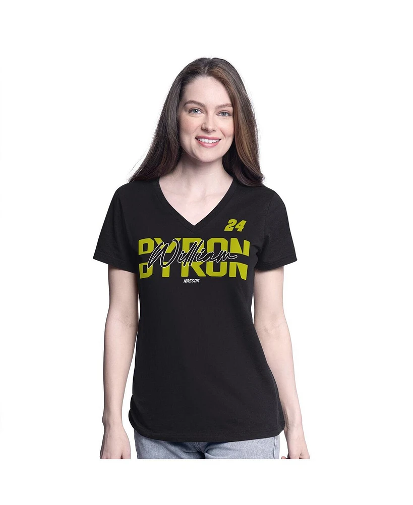 G-iii 4Her by Carl Banks Women's Black William Byron Batter Up V-Neck T-Shirt