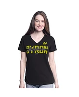 G-iii 4Her by Carl Banks Women's Black William Byron Batter Up V-Neck T-Shirt