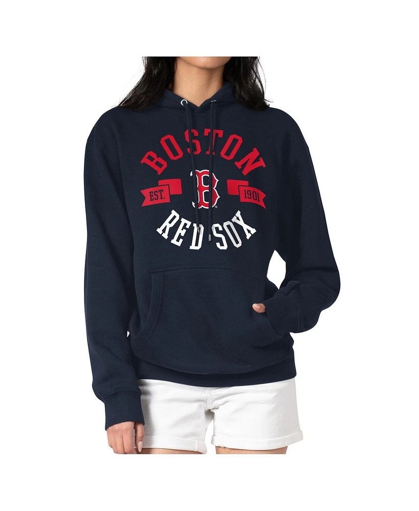 G-iii 4Her by Carl Banks Women's Navy Boston Red Sox Round Team Pullover Hoodie
