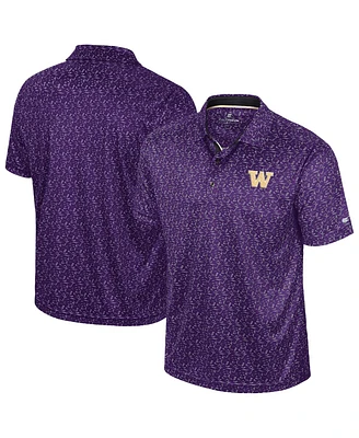 Colosseum Men's Purple Washington Huskies Sublimated Golf Polo Shirt