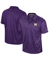 Colosseum Men's Purple Washington Huskies Sublimated Golf Polo Shirt