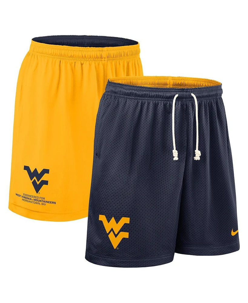 Nike Men's Navy/Gold West Virginia Mountaineers 2025 Sideline Reversible Performance Shorts