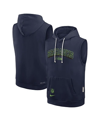 Nike Men's College Navy Seattle Seahawks Sideline Performance Sleeveless Pullover Hoodie