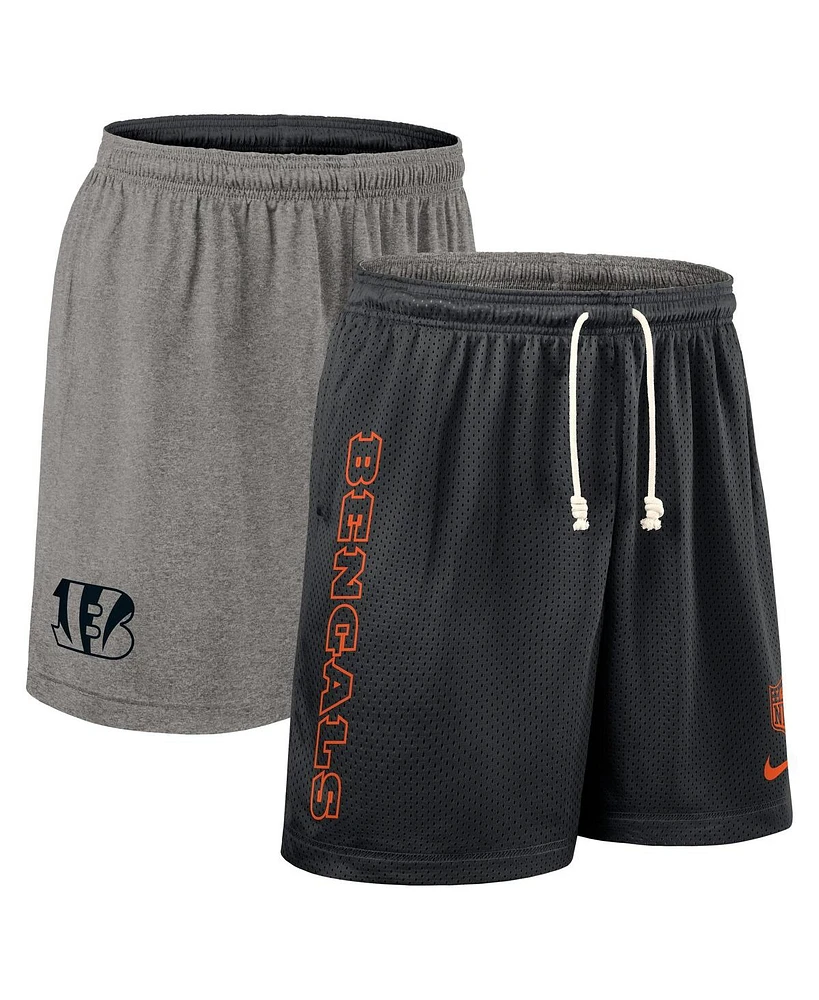 Nike Men's Black Cincinnati Bengals Sideline Reversible Performance Shorts