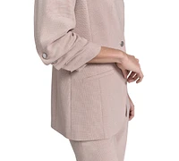 Calvin Klein Petite 3/4-Sleeve One-Button Blazer