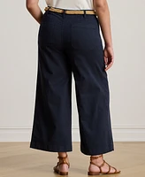 Lauren Ralph Plus Stretch Chino Wide-Leg Cropped Pants