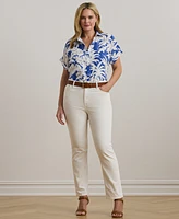 Lauren Ralph Plus Relaxed-Fit Print Short-Sleeve Shirt