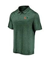 Fanatics Men's Green Miami Hurricanes Primary Logo Striated Polo Shirt