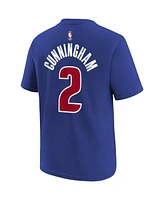 Nike Big Boys and Girls Cade Cunningham Blue Detroit Pistons Icon Name Number T-Shirt