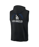 Fanatics Men's Black Los Angeles Dodgers Fire Speed Sleeveless Pullover Hoodie