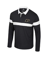 Colosseum Men's Black Purdue Boilermakers Too Cool for School Long Sleeve Polo Shirt
