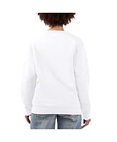 G-iii 4Her by Carl Banks Women's White Detroit Tigers Team Logo Fleece Pullover Sweatshirt