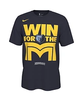 Nike Men's and Women's College Navy Memphis Grizzlies 2025 Nba Playoffs On-Court Mantra T-Shirt