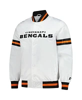 Starter Men's White Cincinnati Bengals Scout Full-Snap Varsity Jacket
