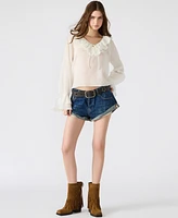 Steve Madden Women's Double-Ruffle Hampton Blouse