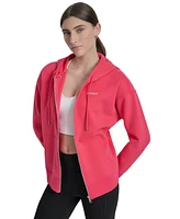 Dkny Sport Women's Studded Mini-Logo Full-Zip Hoodie