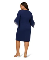 Adrianna Papell Plus 3/4-Sleeve Sheath Dress