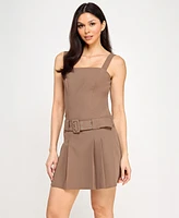 Seni & Cade Juniors' Sleeveless Belted A-Line Dress