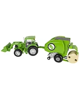 Big Country Toys 1/20 Green Round Baler with Bale