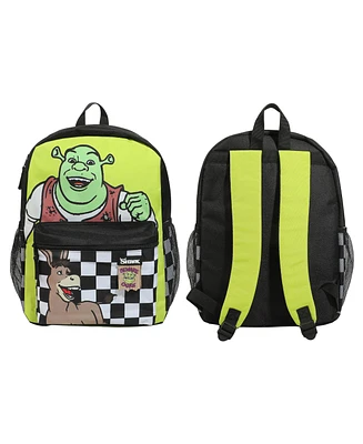 Shrek & Donkey Swamp & Checkered Backgrounds 16” Backpack