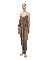 Nocturne Women's Draped Detailed Flowy Maxi Dress