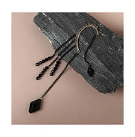 Sohi Women's Black Chainlink Drop Earcuff