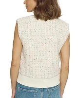Central Park West Women's Tweed Bomber Vest