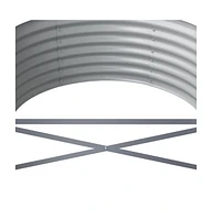 Garden Raised Bed Powder-coated Steel 173.2"x31.5"x14.2" Gray