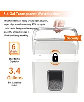 Bonsaii Quiet Cross-Cut Shredder, Ideal for Home Offices, Low-Noise Shredder, 6 Sheets at Once, Perfect for documents, Mail & Staples, 3.4-Gallon Wast