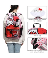 Hello Kitty Strawberries 16” Hooded Backpack