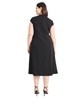 Maggy London Plus Short-Sleeve A-Line Dress