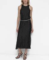 Dkny Women's Chain-Belt Sleeveless Midi Dress
