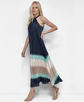 Dkny Women's Halter Sunray-Pleated Ombre Dress
