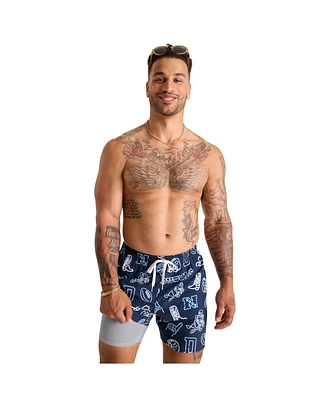 Chubbies Men's 5.5" Navy Dallas Cowboys The Neon Lined Classic Swim Trunks
