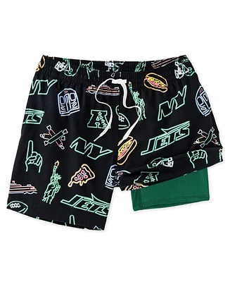 Chubbies Men's 5.5" Black New York Jets The Neon Lined Classic Swim Trunks