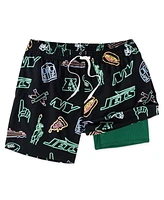 Chubbies Men's 5.5" Black New York Jets The Neon Lined Classic Swim Trunks