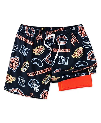 Chubbies Men's 5.5" Navy Chicago Bears The Neon Lined Classic Swim Trunks