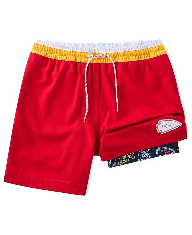 Chubbies Men's 5.5" Red Kansas City Chiefs Lined Classic Swim Trunks