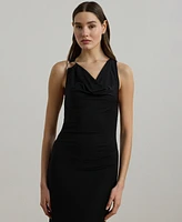 Lauren Ralph Women's Ring-Trim Jersey Cowlneck Gown