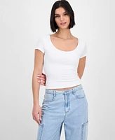 Derek Heart Juniors' Scoop-Neck Layered T-Shirt, Pack of 2